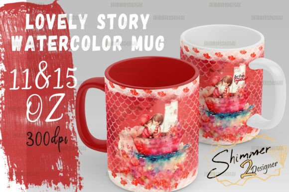 Download Lovely Story Red Valentine 11&amp;15OZ MUG - Premium Resources