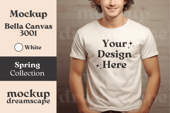 Download White Bella Canvas 3001 Tshirt Mockup - Bella canvas Collection