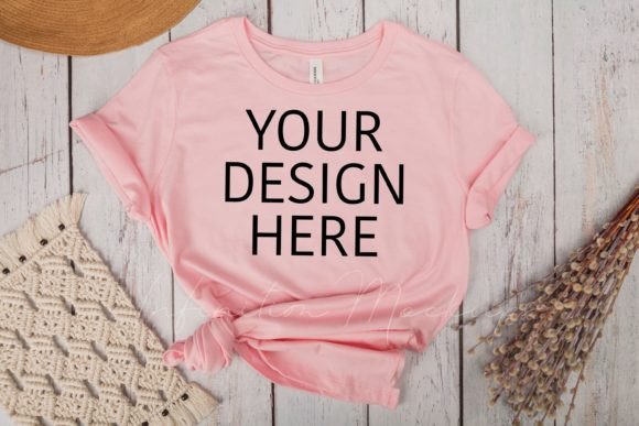 Download Pink Bella Canvas 3001 Tshirt Mockup - Bella canvas Collection