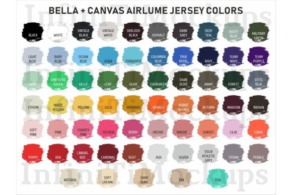 Download Color Chart Bella Canvas 3001 Tshirt - Bella canvas Collection